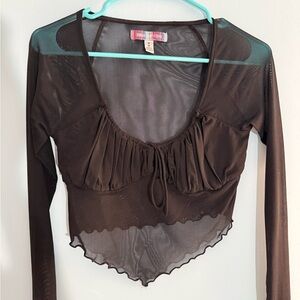 Urban Outfitters Sheer Brown Crop Top